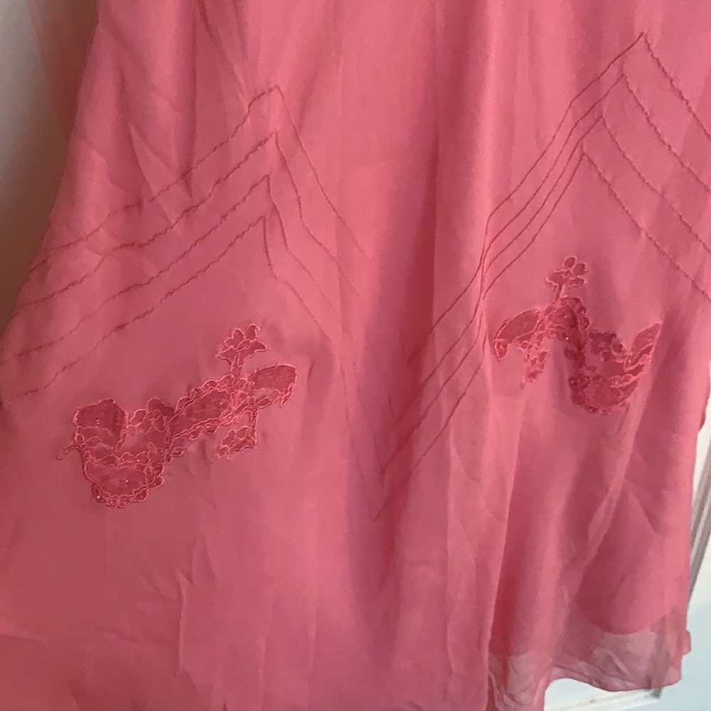 SOLD 💓 VINTAGE BETSEY JOHNSON PINK SILK FAIRYCORE Y2K MIDI DRESS S 4 6 - Picture 4 of 4
